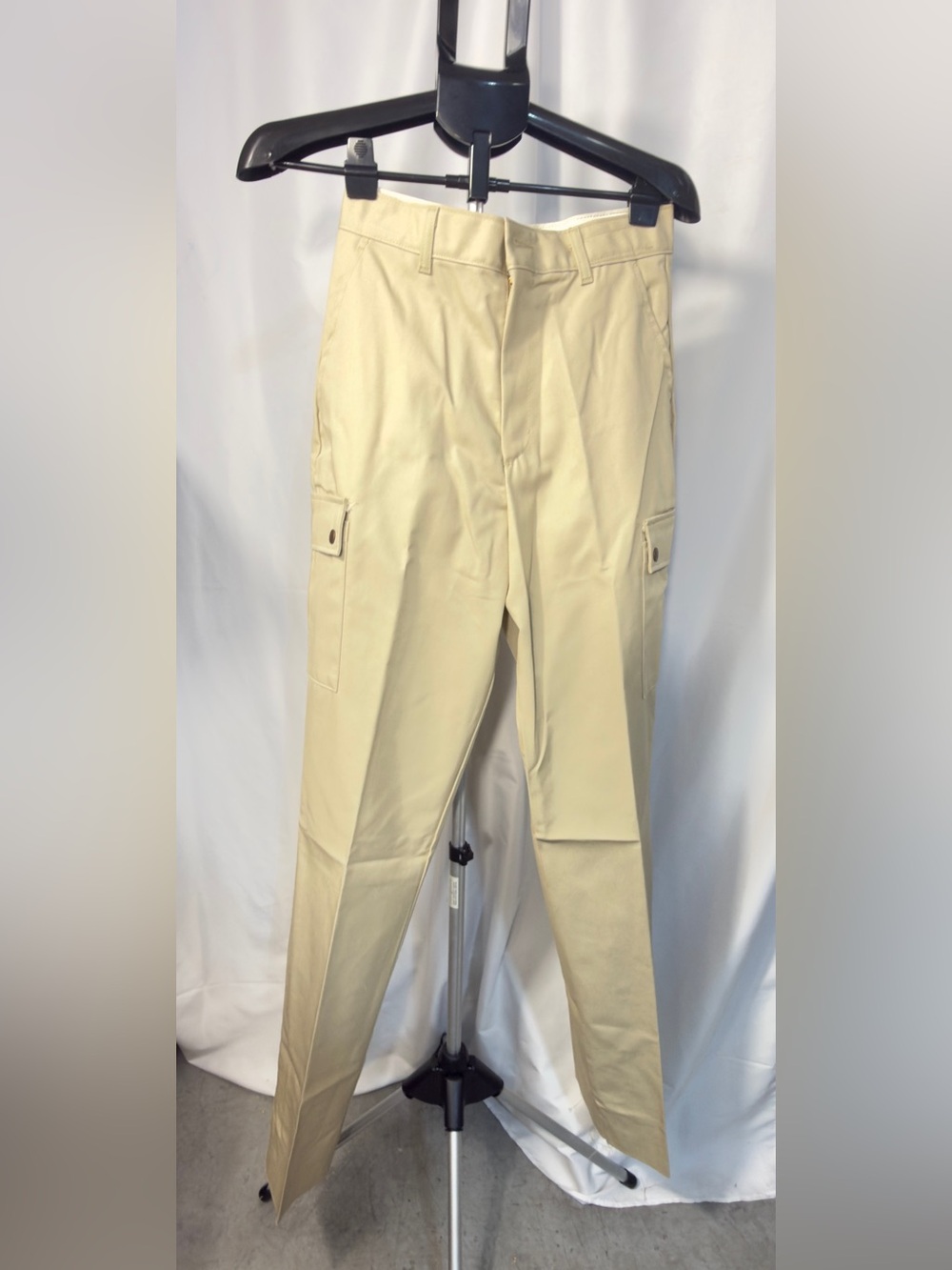 Straight Leg Cargo Pants in Cream - Women's